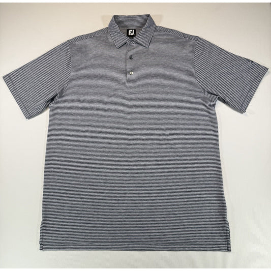 FootJoy FJ Golf Polo Shirt Mens Large Gray Stripe Golf Club of Edmond
