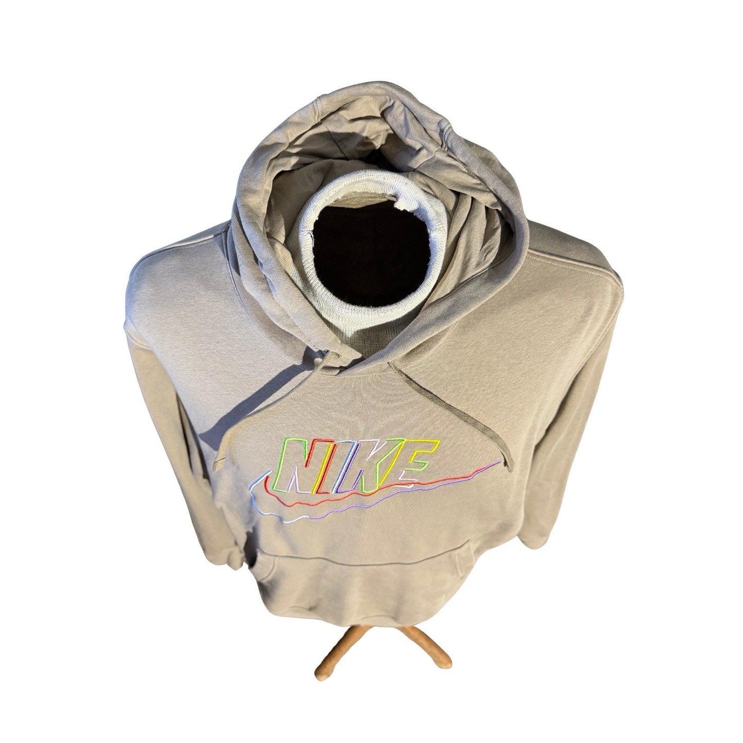 Nike Sportswear Multicolor Outline Logo Hoodie Beige Tan Men’s XL