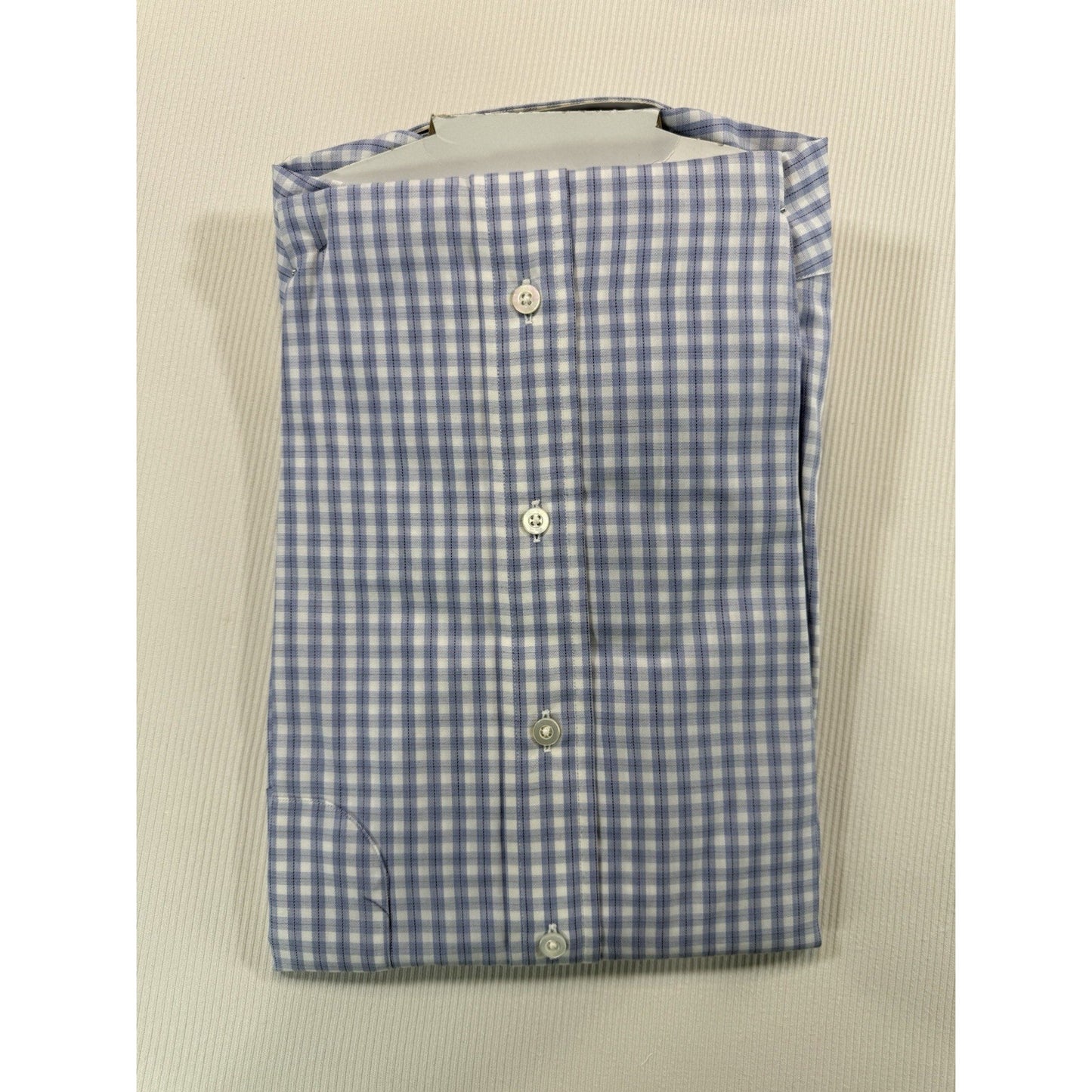 Gitman Bros For McCalls Dress Shirt 17 35 Blue Check Made USA NWT