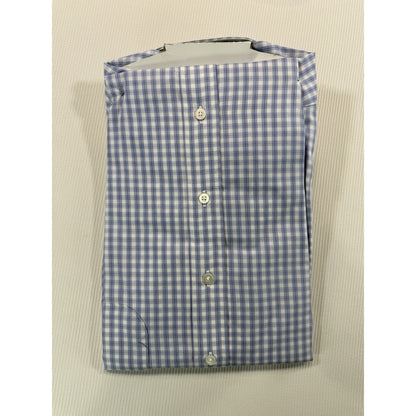 Gitman Bros For McCalls Dress Shirt 17 35 Blue Check Made USA NWT