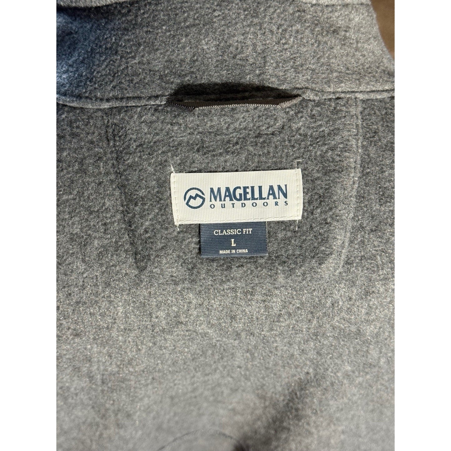 Magellan Outdoors Men’s L Classic Fit Full Zip Fleece Jacket Gray Recycled