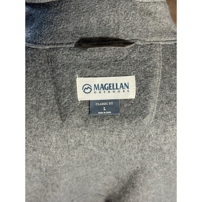 Magellan Outdoors Men’s L Classic Fit Full Zip Fleece Jacket Gray Recycled