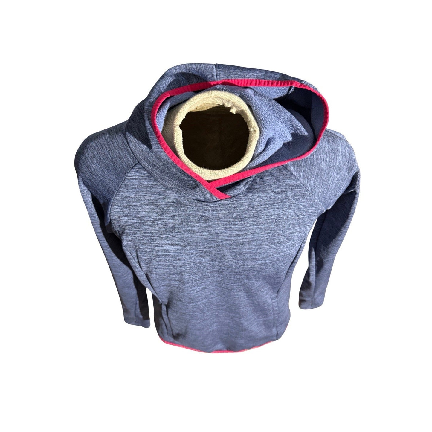 Columbia Women’s Pullover Hoodie Gray Pink Trim Active Fleece Large