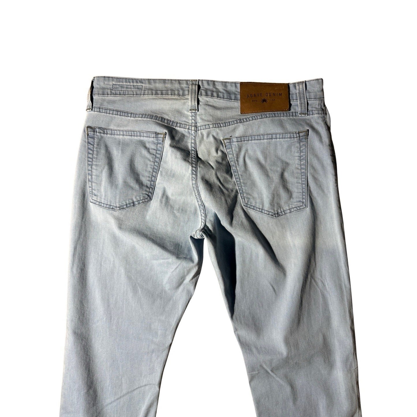 Agave Denim Rocker Jeans Cliffs Light Wash Slim Straight 34x32 USA