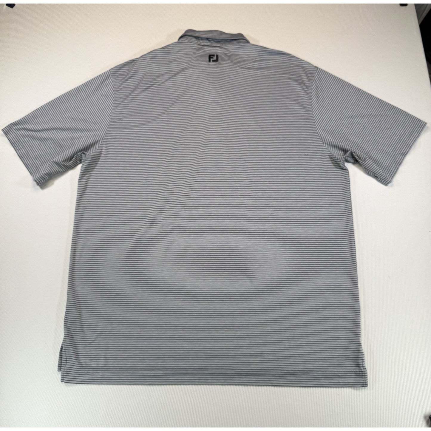 FootJoy FJ Golf Polo Shirt Mens 2XL Gray Striped Performance Polo