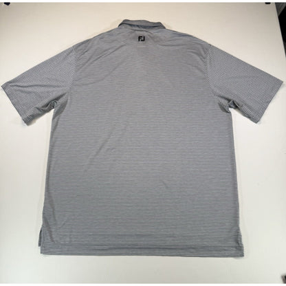 FootJoy FJ Golf Polo Shirt Mens 2XL Gray Striped Performance Polo