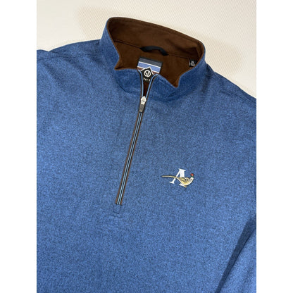 Straight Down 1/4 Zip Pullover Mens XL Blue Golf Sweater Embroidered Logo