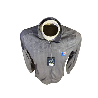 Vansport Women’s Full Zip Jacket Medium Black Herringbone Knit USA Logo