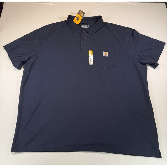 Carhartt Men's Loose Fit Midweight Short-Sleeve Pocket Polo-4XL-Navy Blue