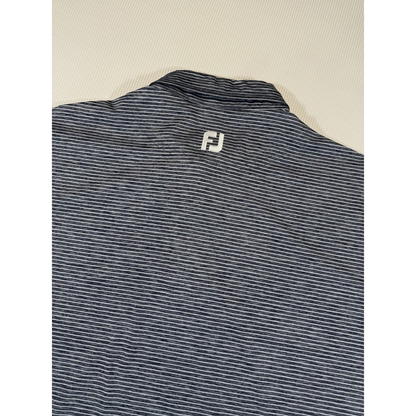 FootJoy FJ Golf Polo Shirt Mens Large Gray Stripe Golf Club of Edmond
