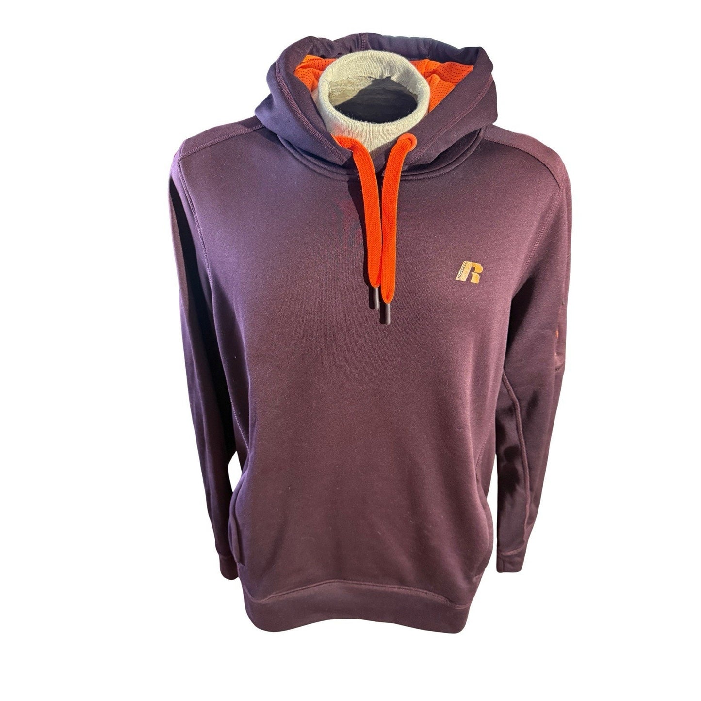 Russell Athletic Men’s Hoodie Sweatshirt Purple Orange L Large