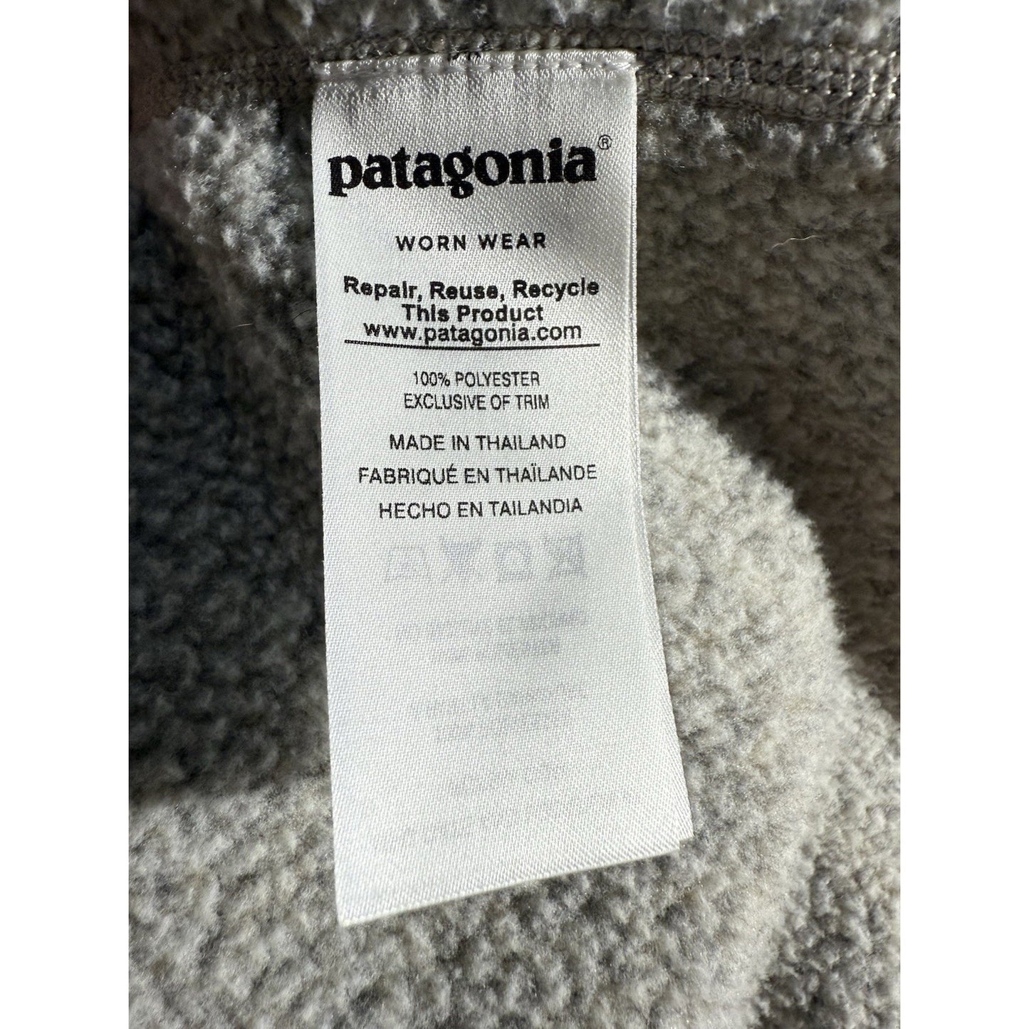 Patagonia Women’s Better Sweater 1/4 Zip Fleece Pullover Birch White XL