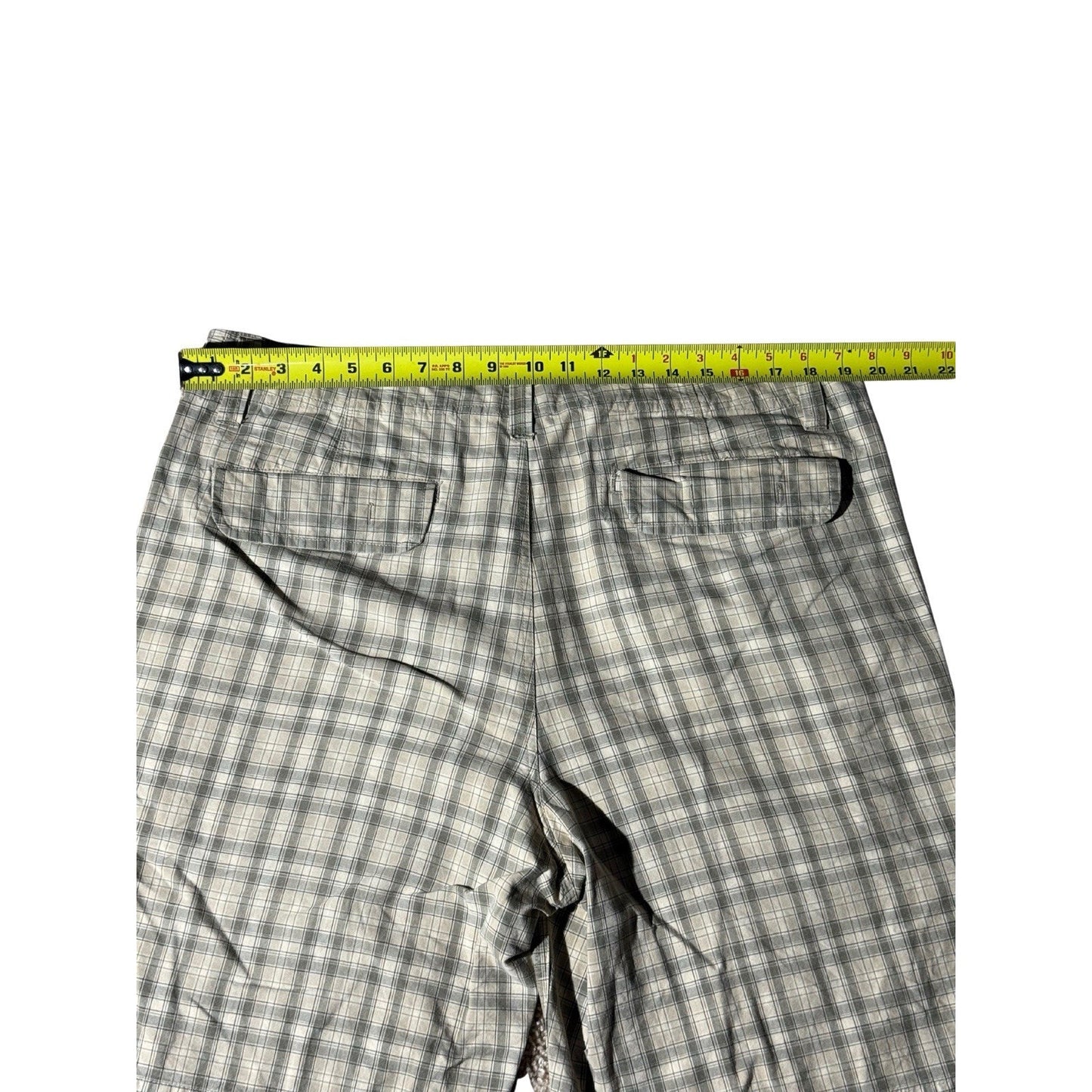 Men’s Club Room 36”W Brown/White Multi Plaid Chino Shorts 100% Cotton 9” Inseam