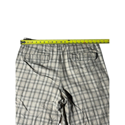 Men’s Club Room 36”W Brown/White Multi Plaid Chino Shorts 100% Cotton 9” Inseam